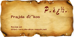 Prajda Ákos névjegykártya